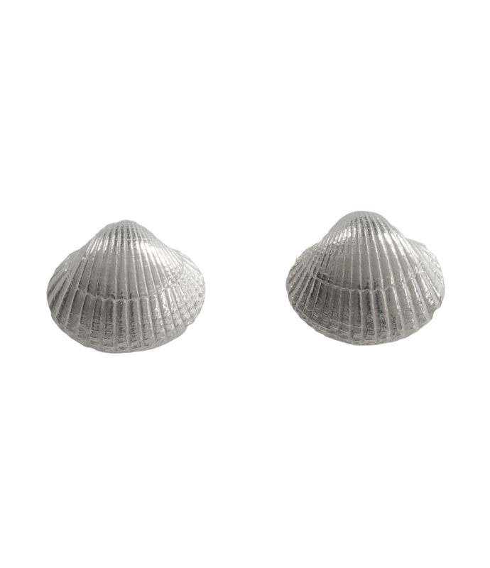 Herzmuschel Ohrstecker - 925/- Silber