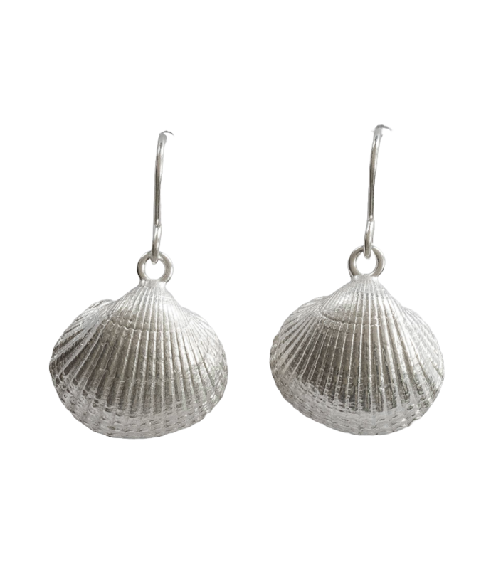 Herzmuschel Ohrhänger - 925/- Silber