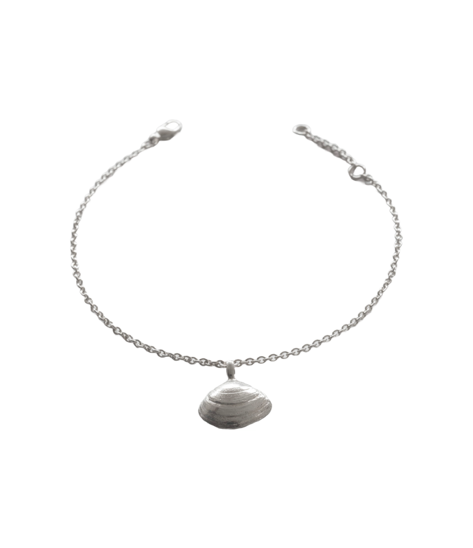 Plattmuschel Fußkettchen - 925/- Silber