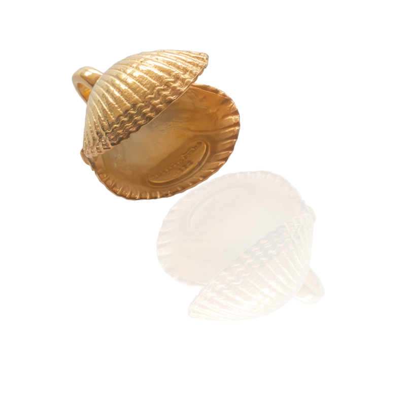 Herzmuschel vergoldet
