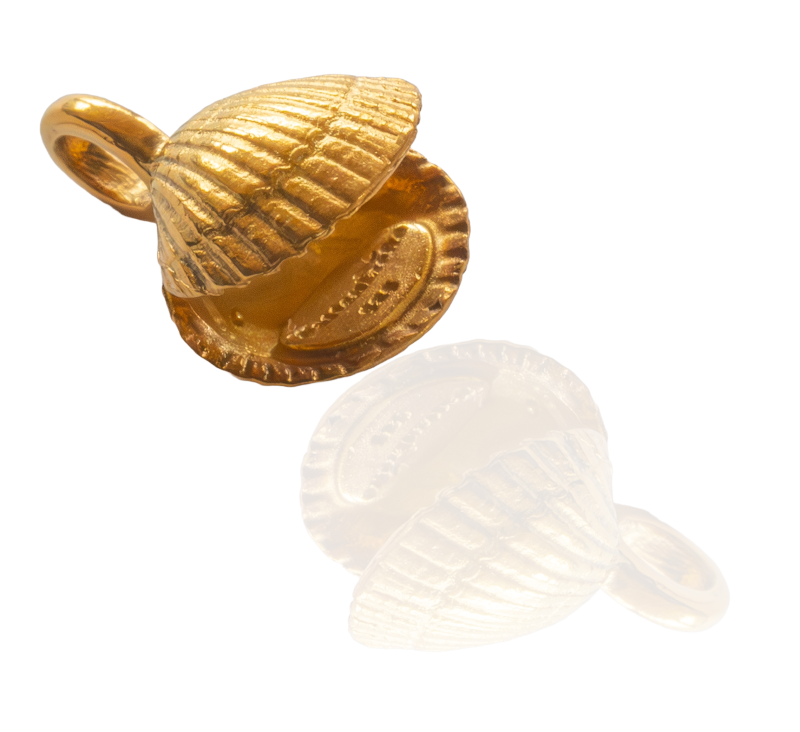 Herzmuschel vergoldet
