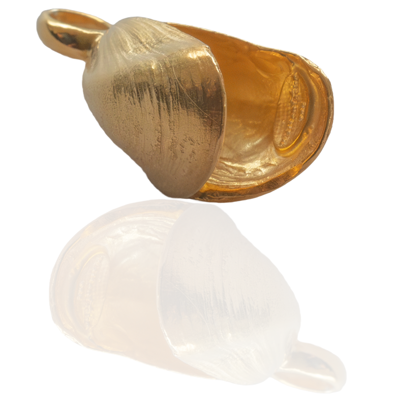 Miesmuschel vergoldet