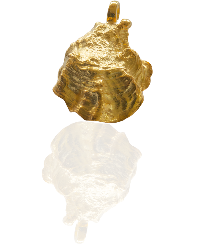 Pazifische Auster vergoldet