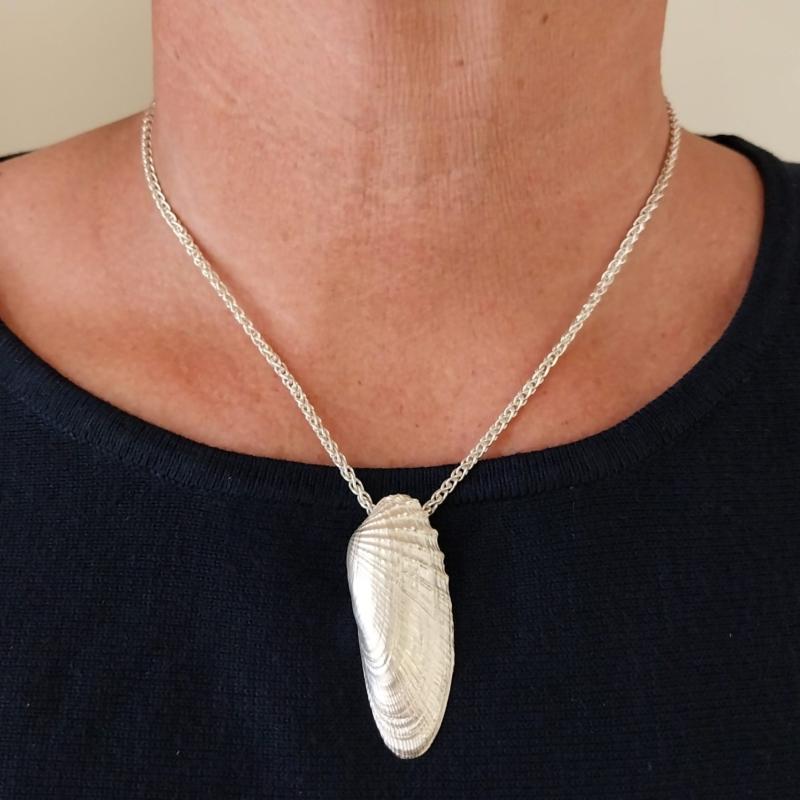 Amerikanische Bohrmuschel - 925/- Silber