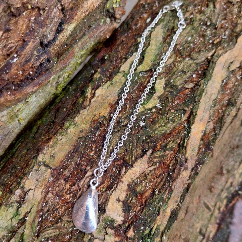 Miesmuschel Fußkettchen - 925/- Silber