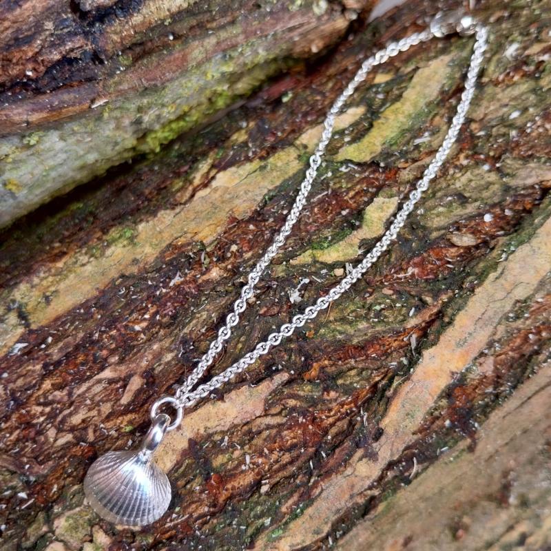 Herzmuschel Fußkettchen - 925/- Silber