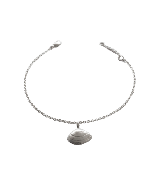 Plattmuschel Fußkettchen - 925/- Silber