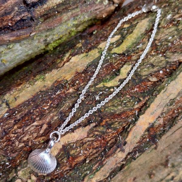 Herzmuschel Fußkettchen - 925/- Silber