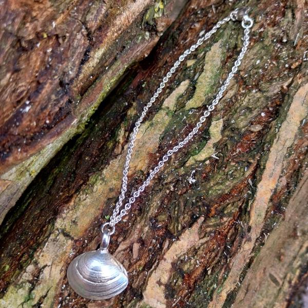 Plattmuschel Fußkettchen - 925/- Silber